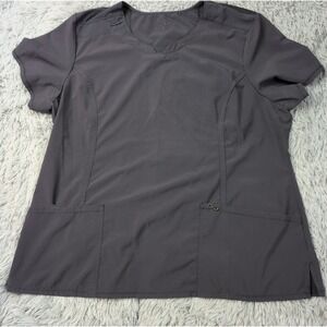 Infinity Shirt Womens 2XL Gray Scrub Top Comfort  Casual Pockets